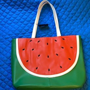 NWT Faux Leather Watermelon Tote Bag!